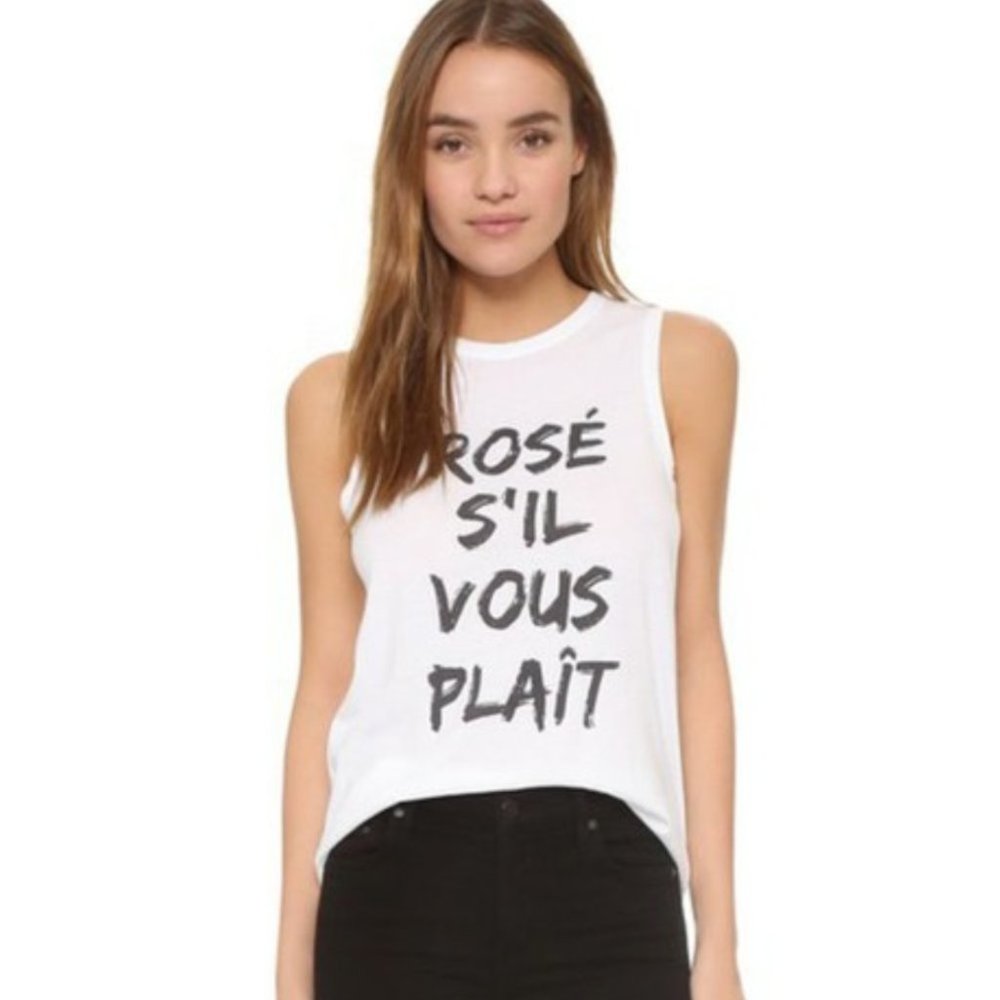 South Parade Rose S'il Vous Plait Muscle Tank Medium White Sleeveless Top